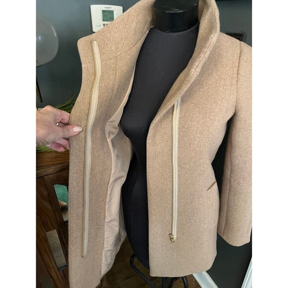J. Crew Mercantile City Coat Wool blend Women’s Camel Tan Classic sz 00 ret $238 - Picture 4 of 10